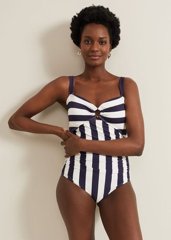 Phase Eight Stripe Swimwear Blue Australia | KU8924135